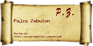 Pajzs Zebulon névjegykártya
